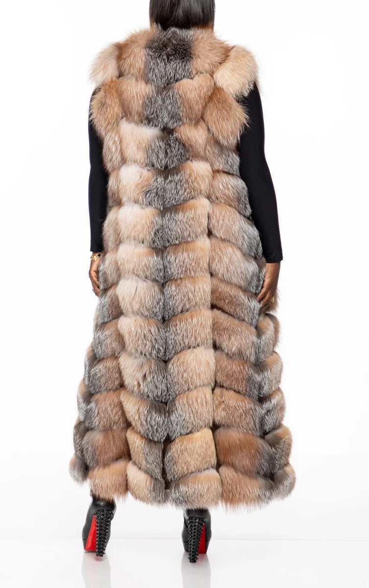Luxury Longline Multi - Tonal Faux Fur Sleeveless Vest