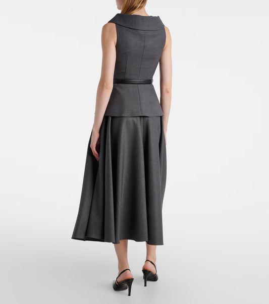 Wool-blend midi dress
