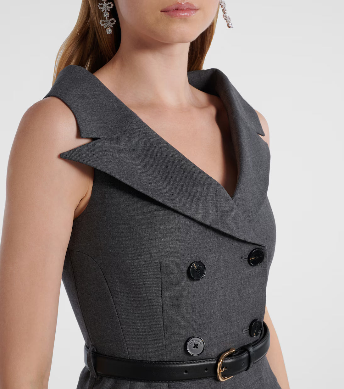 Wool-blend midi dress