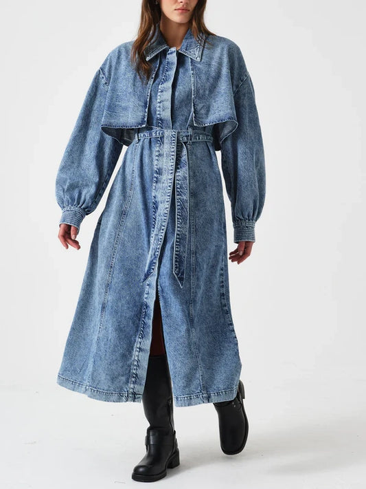Bonnie Denim Trench in Newport