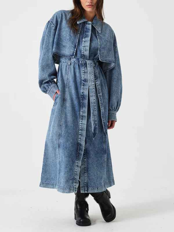 Bonnie Denim Trench in Newport