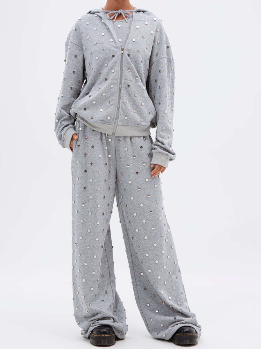 Zipper Rivet Three-Piece Sportswear