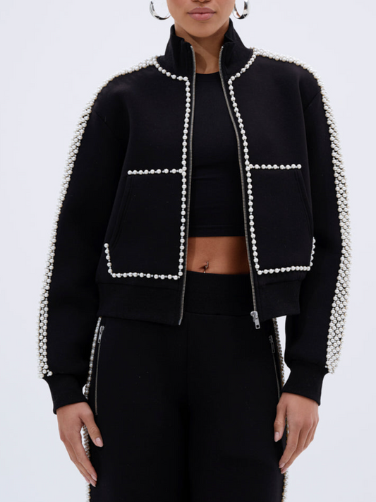 Pearl-Modified Zip Coat