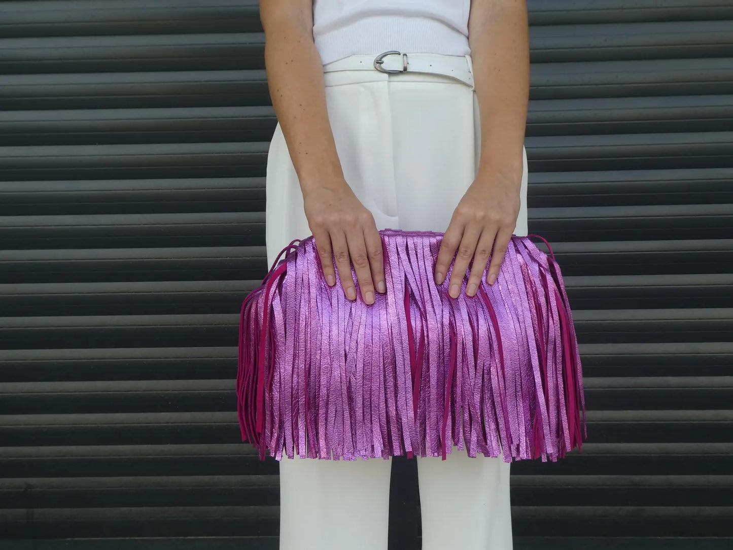Burgundy genuine leather fringed framed clutch, Leather large cloud bag with tassels, Handmade Oversized puffball retro Dumpling purse