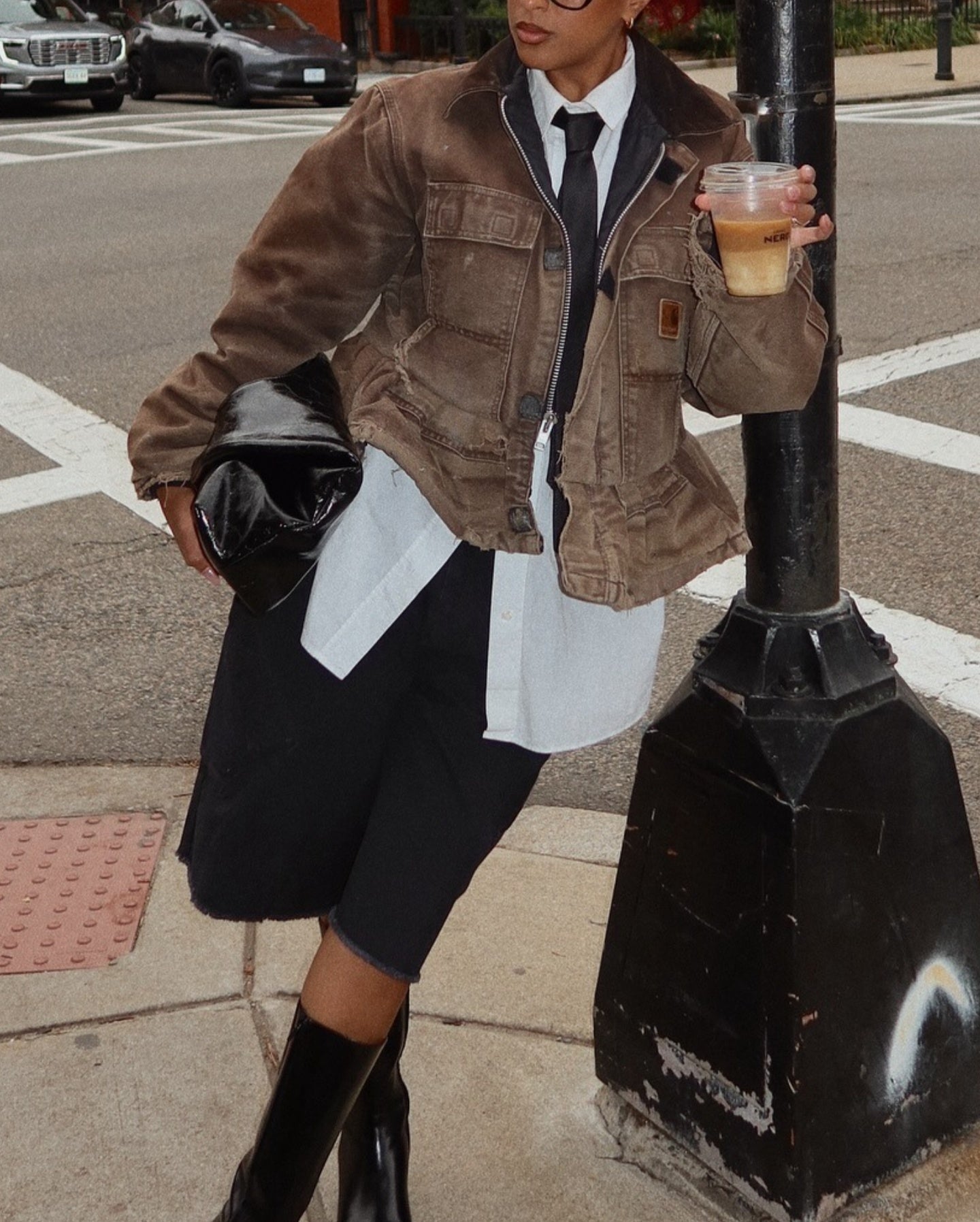 Vintage Washed Brown Denim Jacket with Distressed Details